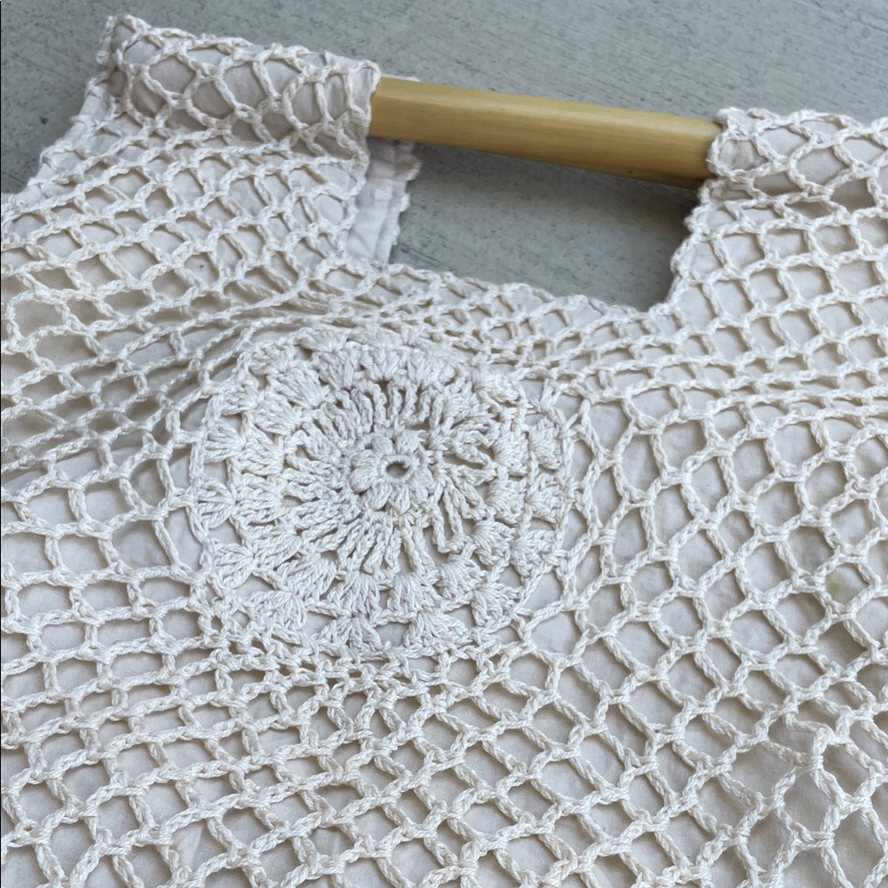 Crochet Tote with Bamboo Handles - Picture 9 of 11